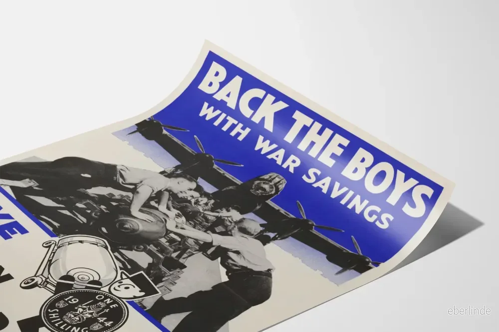 Vintageposter "Back the boys with war savings" väggdekoration - Bild 3
