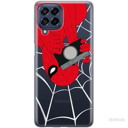 ERT GROUP mobiltelefonfodral för Samsung M53 5G originalt och officiellt licensierat Marvel mönster Spider Man 027 optimalt anpassad till formen på mobiltelefonen, gedeeltelijk transparant 5905795004057