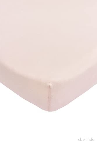 Meyco Baby Uni underlakan för madrass till lekhage (underlakan med mjuk jerseykvalitet, perfekt passform tack vare elastiskt band runt om, andas, mått: 75 x 95 cm), Soft Pink 4054703566819