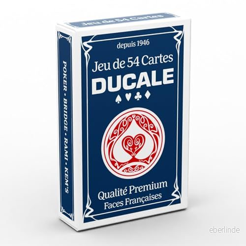 Ducale Origine 54 kortspel pokerspel, president, palmito, 8 amerikan slumpmässiga färger (blå eller röd) 3165240000085
