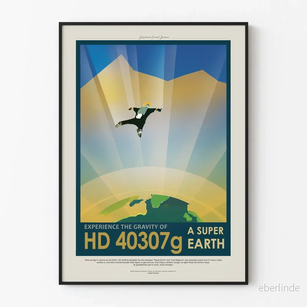 Vintageposter Planeten HD 40307g - Väggdekoration Astronomi