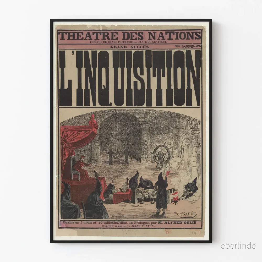 Teateraffisch L'Inquisition - Nationernas teater Place du Châtelet