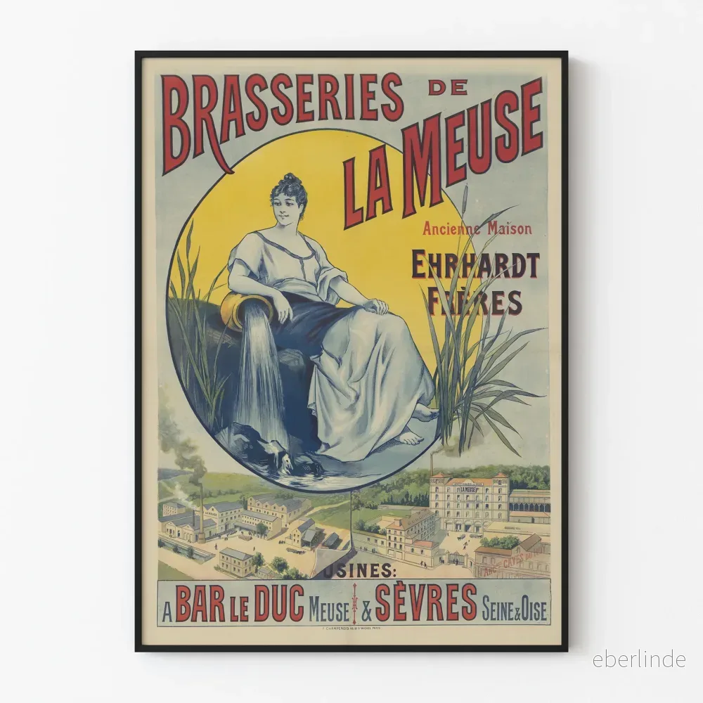 Vintageposter för Brasseries de la Meuse - Retro väggdekoration