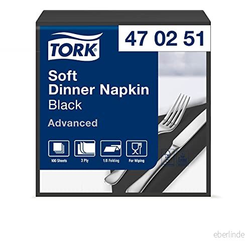 Tork 470251 mjuka middagsservetter, svart, 1200 7322540776096