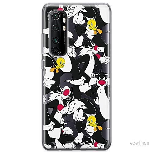 ERT GROUP mobiltelefonfodral för Xiaomi MI NOTE 10 Lite originalt och officiellt licensierat Looney Tunes mönster Sylvester & Tweety 004, gedeeltelijk transparant 5904805589164