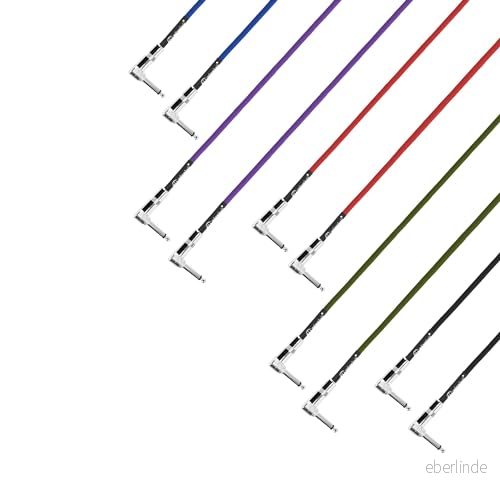 Adam Hall Cables Pedalboard patchkabel med vinkeljack TS, set om 5, 0,6 m 4049521903458