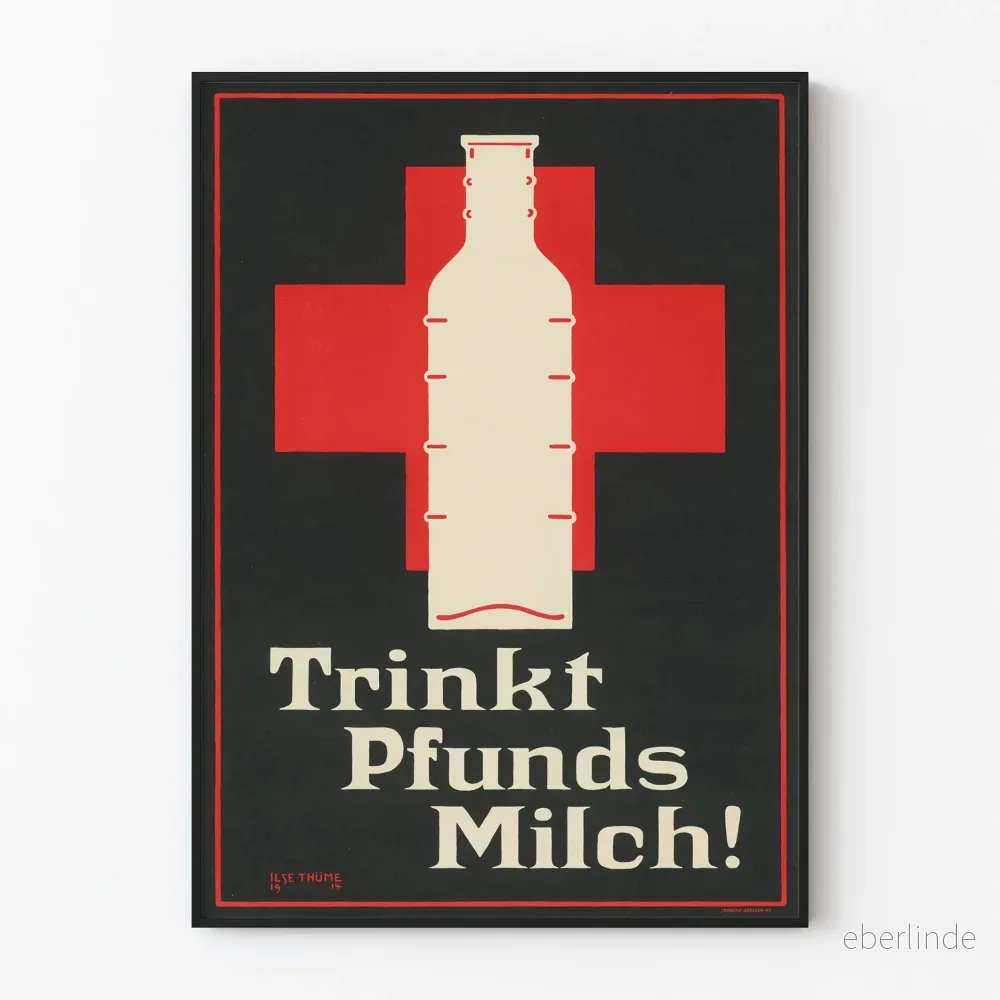Vintageposter Trinkt Pfunds Milch – Retro väggdekoration Vintageposter Trinkt Pfunds Milch – Retro väggdekoration