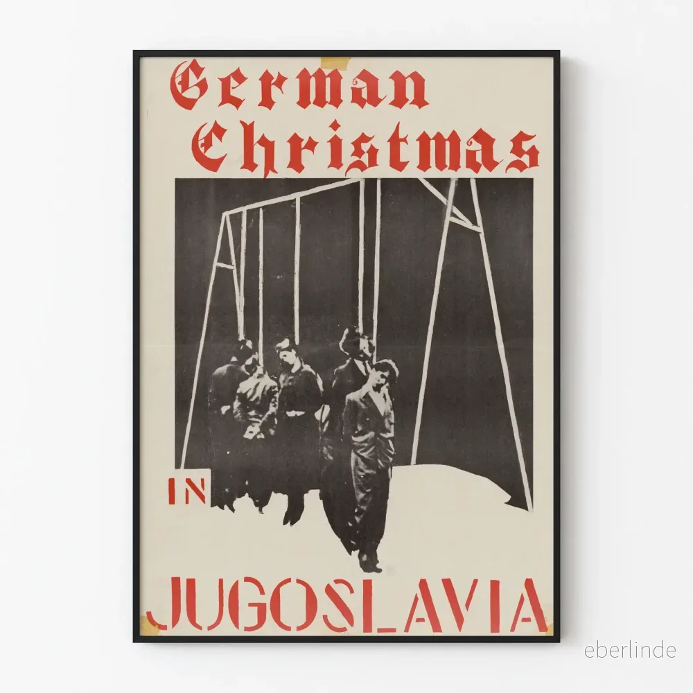 Vintage tysk jul i Jugoslavien - Äkta väggdekoration poster
