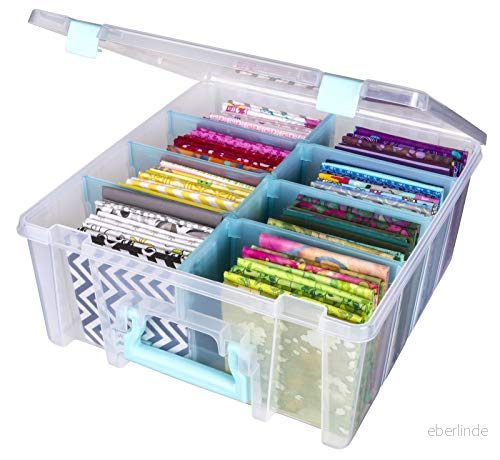 ArtBin Super Satchel Dubbel djup med avtagbara avdelare, stor bärbar konst och hantverksförvaring handtag, genomskinlig/Aqua Mist, klar & Aqua 71617098636