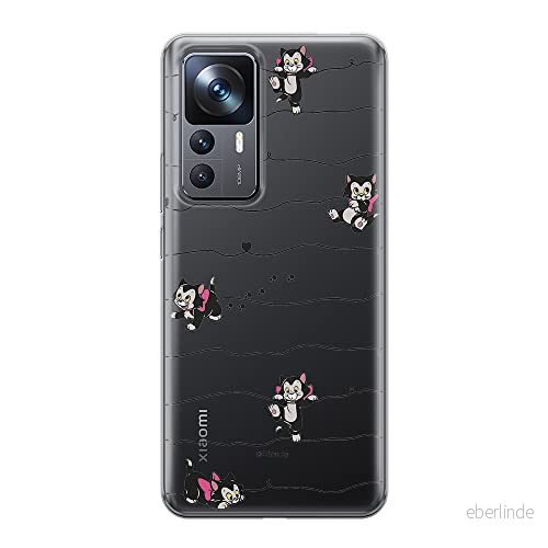 ERT GROUP mobiltelefonfodral för Xiaomi 12T/12T pro/K50 Ultra originalt och officiellt licensierat Disney mönster Cat Figaro 001 anpassad till formen på mobiltelefonen, gedeeltelijk transparant 5905511575021