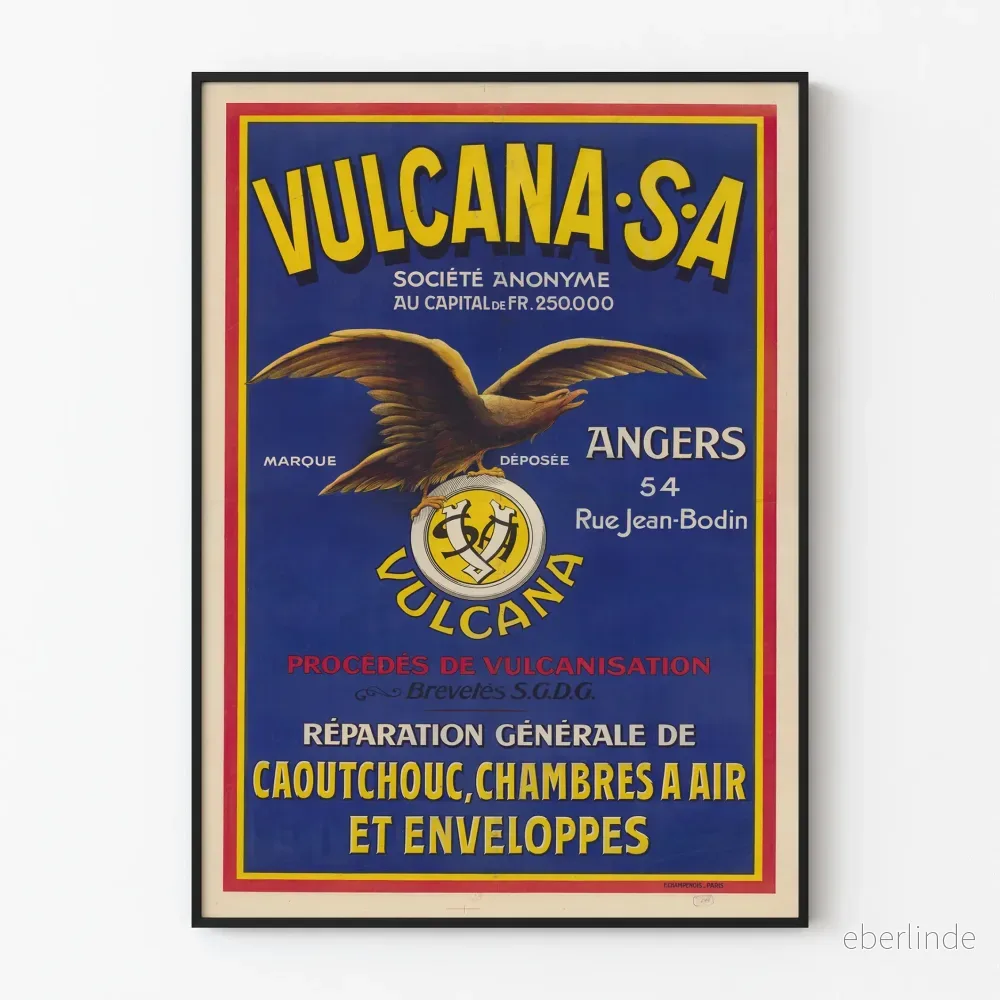 Vintage reklamposter Vulcana S.A. - Industriell väggdekoration