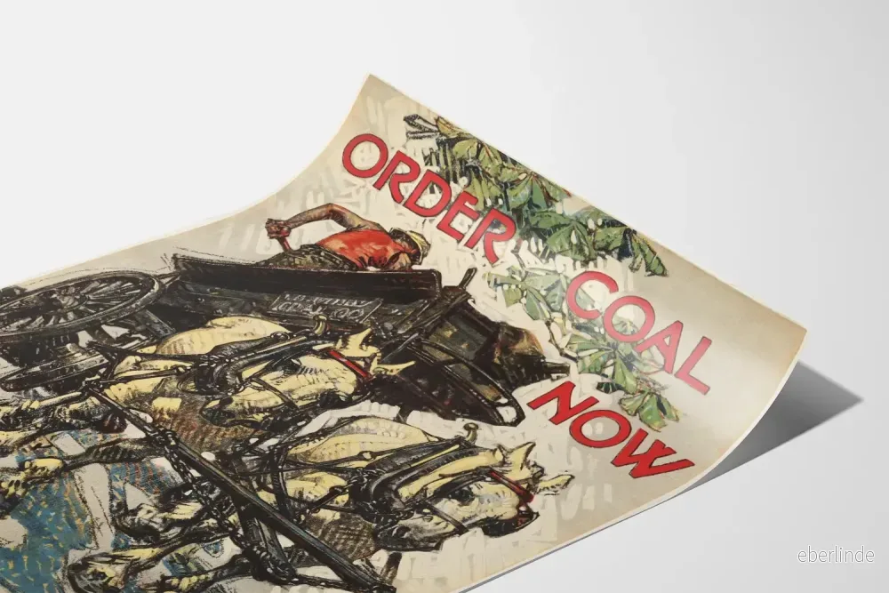 Vintageposter "Order Coal Now" för industriell väggdekoration - Bild 3