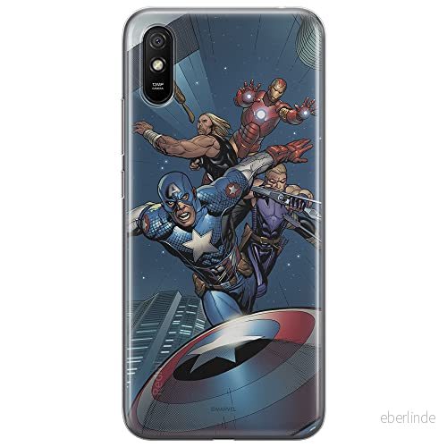 ERT GROUP mobiltelefonfodral för Xiaomi REDMI 9A originalt och officiellt licensierat Marvel mönster Avengers 008 Vit optimalt anpassad till formen på mobiltelefonen, fodral tillverkad av TPU plast 5903932307450