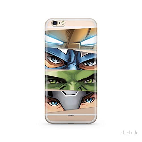ERT GROUP mobiltelefonfodral för Apple Iphone 6/6S originalt och officiellt licensierat Marvel mönster Avengers 006 Vit optimalt anpassad till formen på mobiltelefonen, gedeeltelijk transparant 5902980589924