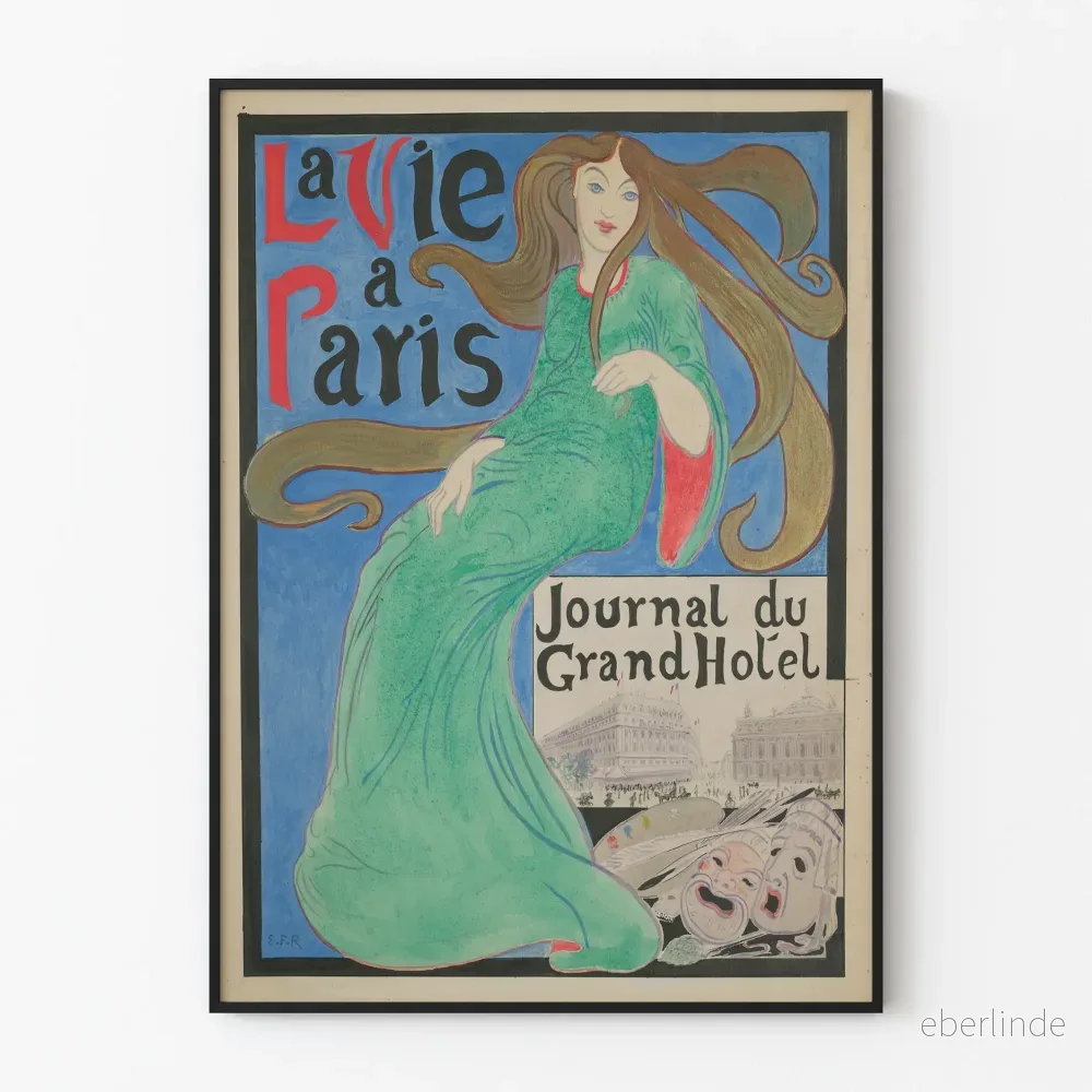Dekorativ poster Vintage Livet i Paris Hotelljournal Dekorativ poster Vintage Livet i Paris Hotelljournal