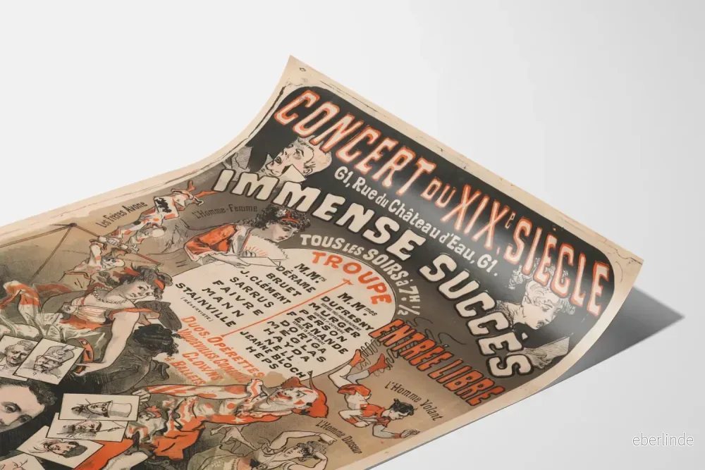 Vintageposter från 1800-talets konsert – konstnärlig väggdekoration - Bild 3