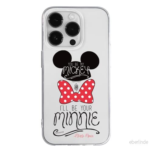 ERT GROUP mobiltelefonfodral för Apple Iphone 14 PRO MAX originalt och officiellt licensierat Disney mönster Mickey & Minnie 004 anpassad till formen på mobiltelefonen, gedeeltelijk transparant 5905131943729