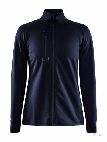 Craft ADV EXPLORE LIGHT MIDLAYER Mellanlager dam XS marinblå tunt, elastiskt och funktionellt material Med tumhål Sportjacka Lätt jacka 7318573623063