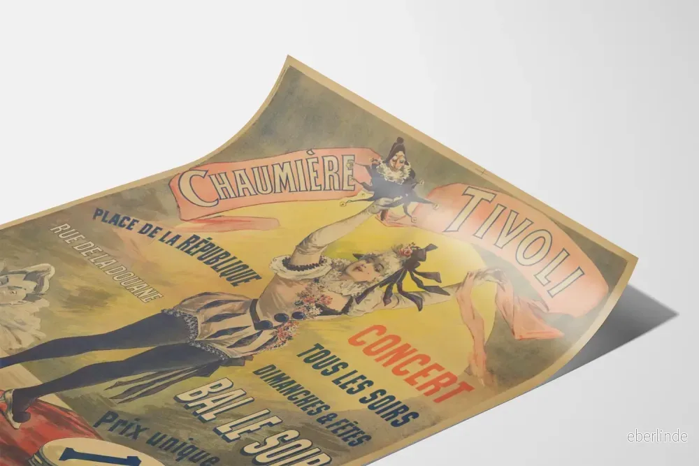 Vintage affisch Chaumière Tivoli - Konserter och dans varje kväll - Bild 3