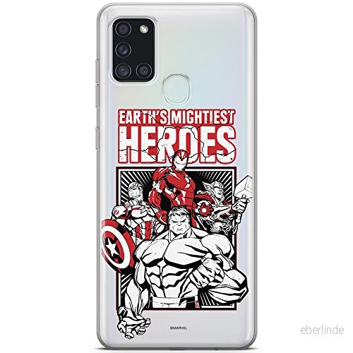 ERT GROUP mobiltelefonfodral för Samsung A21s originalt och officiellt licensierat Marvel mönster Avengers 005 optimalt anpassad till formen på mobiltelefonen, gedeeltelijk transparant 5903040263549