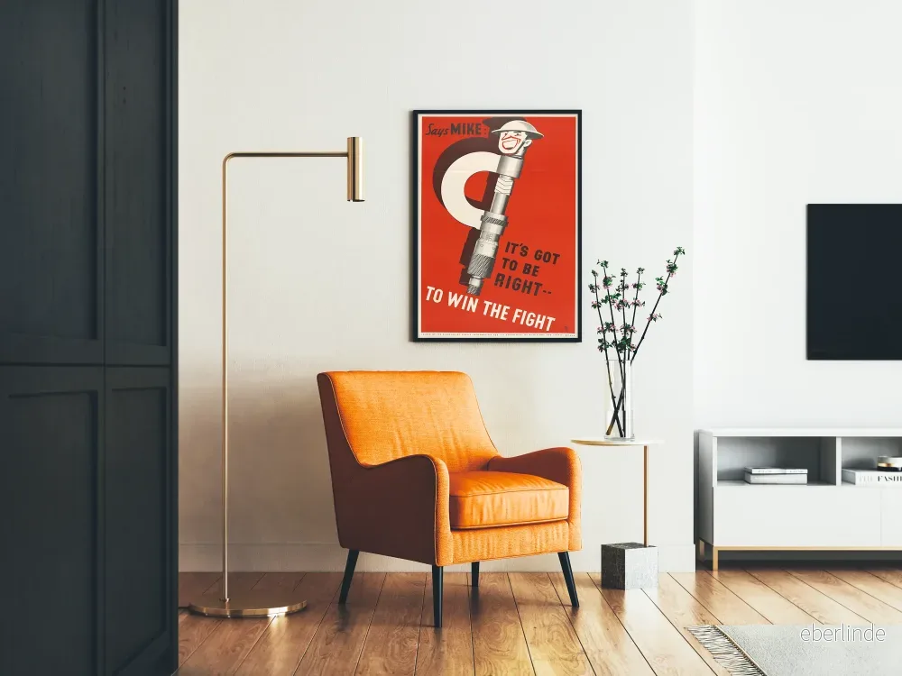 Vintageposter Says Mike: Det måste vara rättvist för att vinna slaget - Bild 2