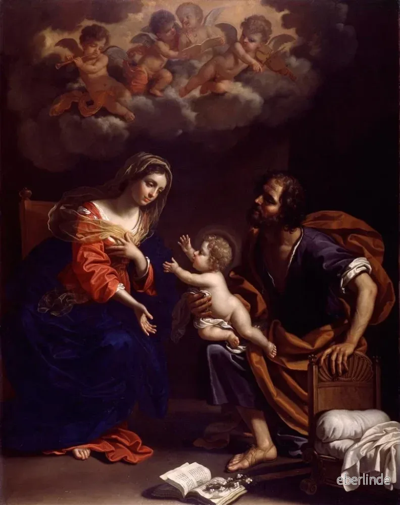 Målning La Sainte Famille - Benedetto Gennari le Jeune | Konsttryck - Bild 2