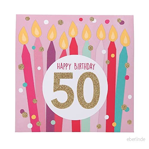 Depesche 0011694 007 popup gratulationskort till 50 årsdagen fällbart kort med musik, ljuselement och ett originellt ordspråk, födelsedagskort inklusive kuvert, format 15,5 x cm 4010070604639