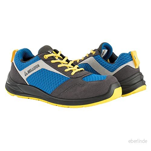 Bellota Herr Flex Nitro S1p blå/Ftw0544bys1p säkerhetsskor, grå/blå/gul, 44 EU, Gråblå gul, EU Weit 8414299690491
