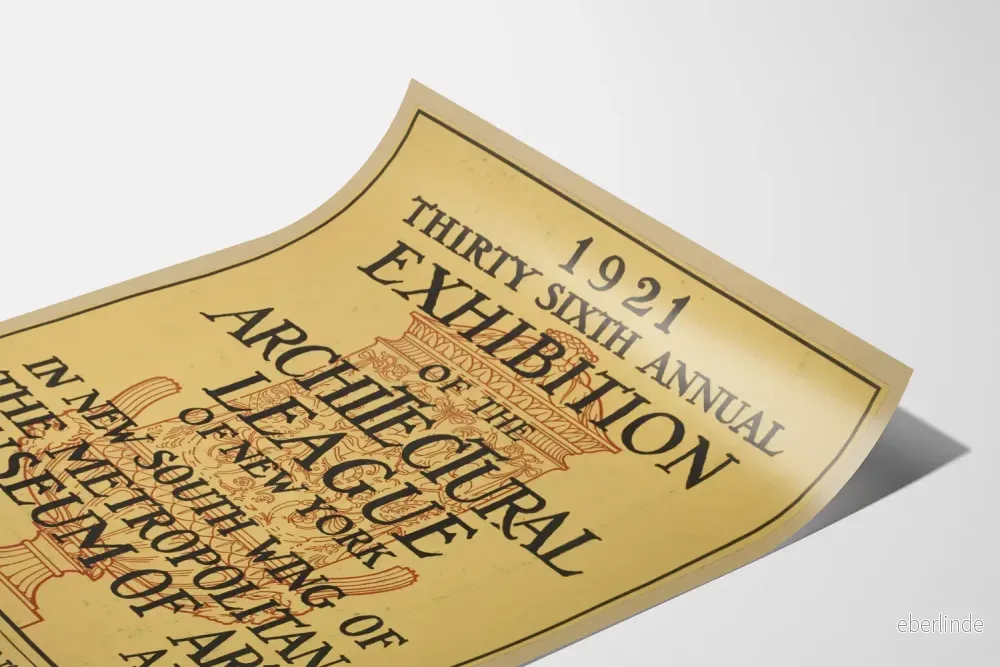 Vintage affisch för arkitekturutställning New York 1921 - Bild 3