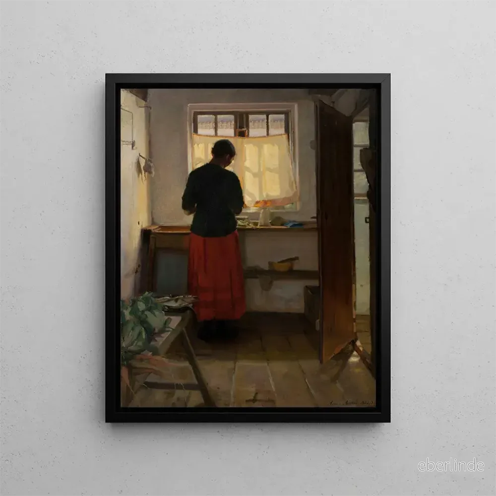 Målning La femme de chambre dans la cuisine - Anna Ancher | Konsttryck