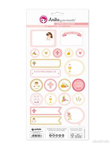 Anita y Su Mundo Första nattvarden Flicka Klistermärken, Rosa, 15x32cm, 5 8413623745777
