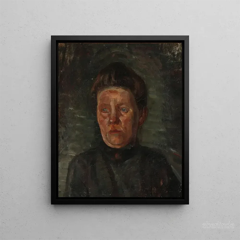 Målning Portrait av en kvinna i svart - Albert Gottschalk | Konsttryck