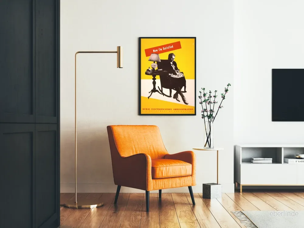 Vintageposter Nu är jag nöjd - Retro väggdekoration - Bild 2