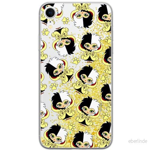 ERT GROUP mobiltelefonfodral för Apple Iphone XR originalt och officiellt licensierat Disney mönster Cruella 007 optimalt anpassad till formen på mobiltelefonen, med glitter overflow effekt 5905131496133