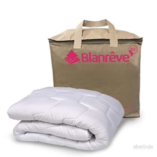 Blanrêve Lätt och andningsbart syntetiskt täcke anti kvalster för 2 personer miljövänlig tillverkad i Frankrike 240 x 220 cm, vit 3245841680104