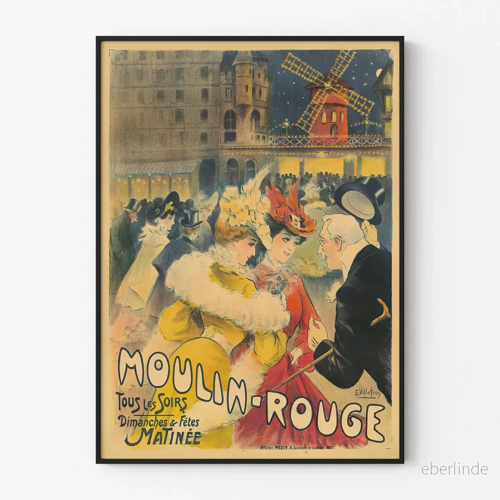 Vintage Moulin Rouge dekorativ affisch - Elegant dekorativ poster