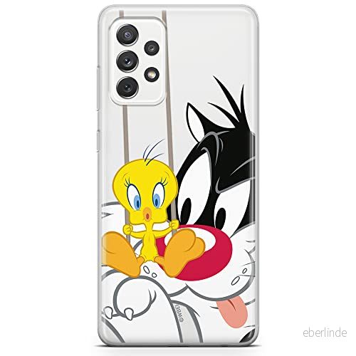 ERT GROUP mobiltelefonfodral för Samsung A33 5G originalt och officiellt licensierat Looney Tunes mönster Sylvester & Tweety 002 anpassad till formen på mobiltelefonen, gedeeltelijk transparant 5904805346460
