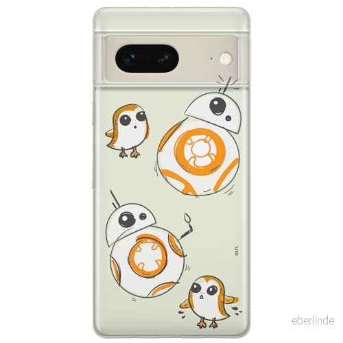 ERT GROUP mobiltelefonfodral för Google PIXEL 7 originalt och officiellt licensierat Star Wars mönster BB 8 010 optimalt anpassad till formen på mobiltelefonen, gedeeltelijk transparant 5905795144425