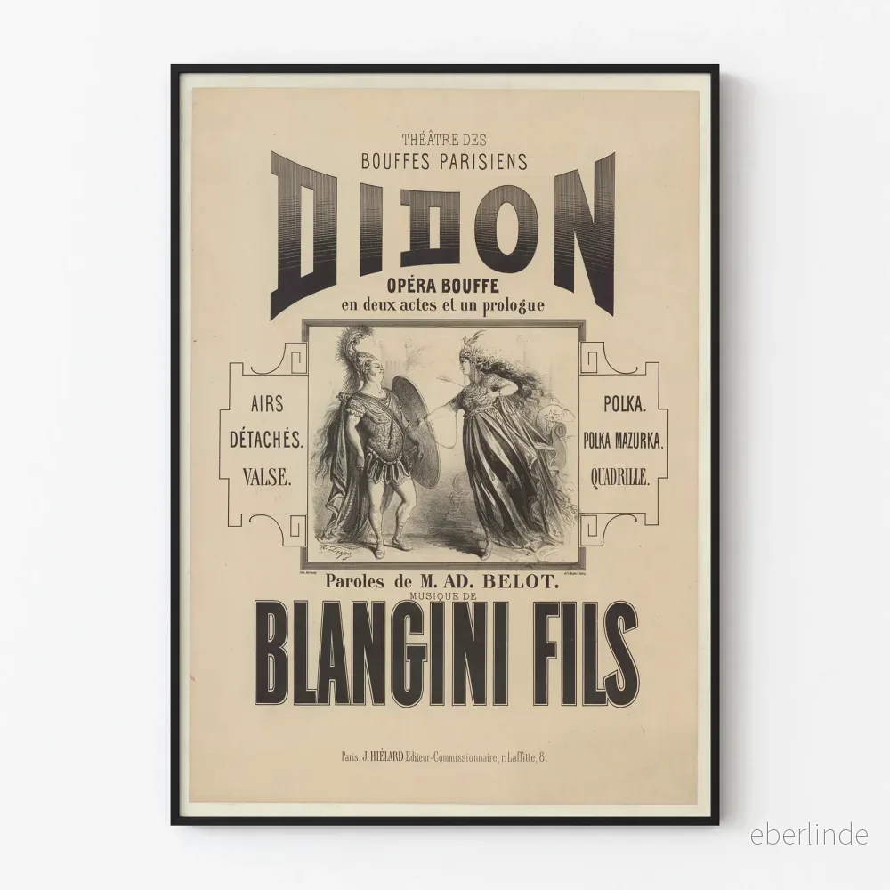 Affisch Teateret Bouffes Parisiens – Didon Opera Bouffe Affisch Teateret Bouffes Parisiens – Didon Opera Bouffe