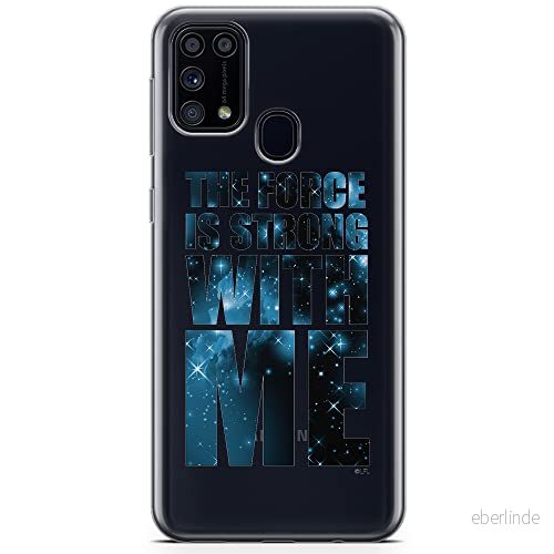 ERT GROUP mobiltelefonfodral för Samsung M31 originalt och officiellt licensierat Star Wars mönster 015 Vit optimalt anpassad till formen på mobiltelefonen, gedeeltelijk transparant 5904805479465