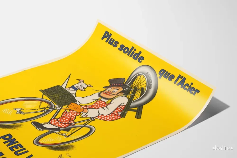 Vintageaffisch för cykelhjul Hutchinson – mer hållbar än stål - Bild 3