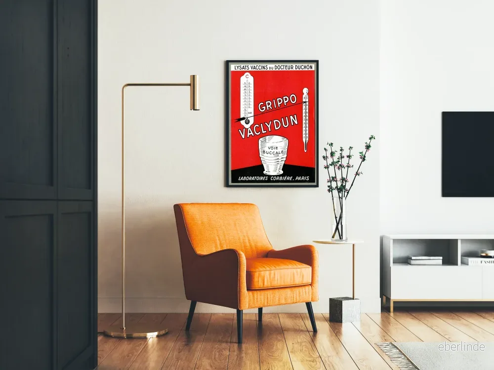 Vintageposter Grippo Vaclydun - Retro medicinsk väggdekoration - Bild 2