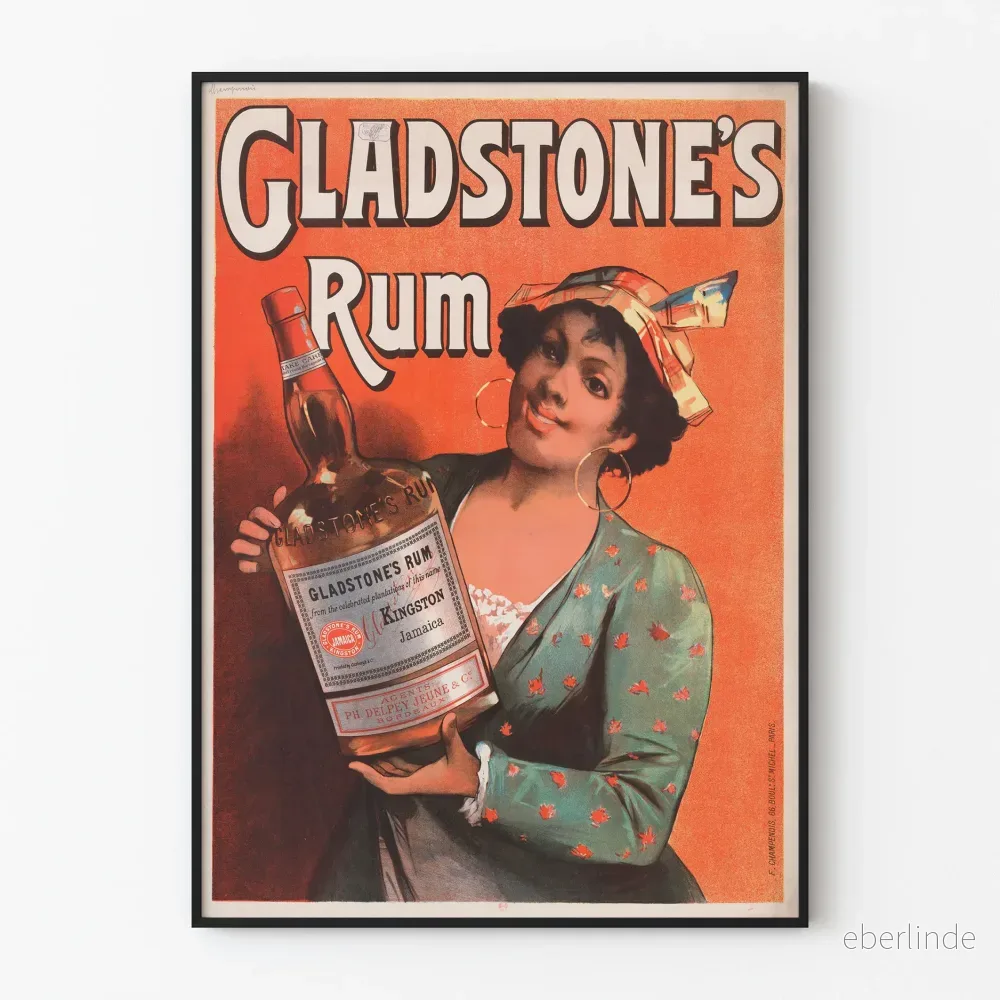 Vintageaffisch för Gladstone's Rum för väggdekoration