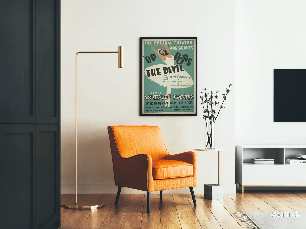 Vintageposter för föreställningen "Up Pops The Devil" på Waterloo Theater - Bild 2