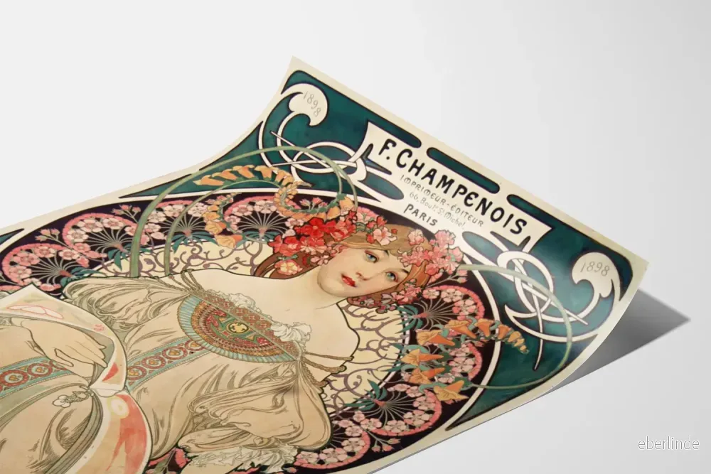 Dekorativ poster i jugendstil F. Champenois 1898 av Mucha - Bild 3