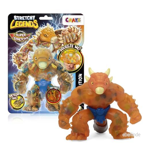 CRAZE Legends Stretchy D'Molition Stretchig Samlarfigur Dinosaurie med Guld Slime för Barn, Jumbo, 6 att samla 4059779046746