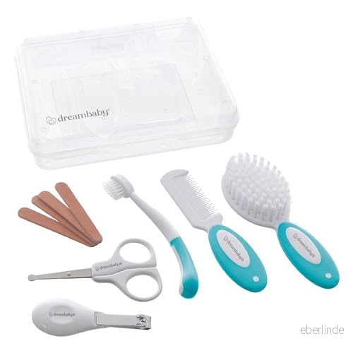Dreambaby F330 Universal babyvårdsset alla vårdartiklar första utrustningsset baby hårvård nagelvård 10 delar, aqua 9312742303303
