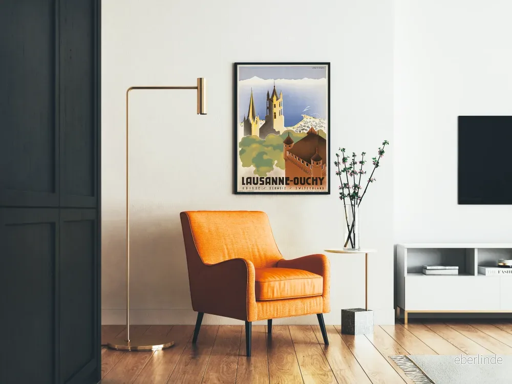 Vintageposter Lausanne-Ouchy Schweiz av Vera Hirzel - Bild 2