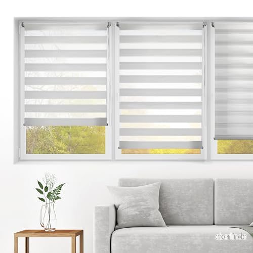 Blindecor Indus dubbelrullgardin fästs utan borrning duo rullgardin silvergrå 130 x 220 cm (bredd längd) tygstorlek 127 215 8434363291317