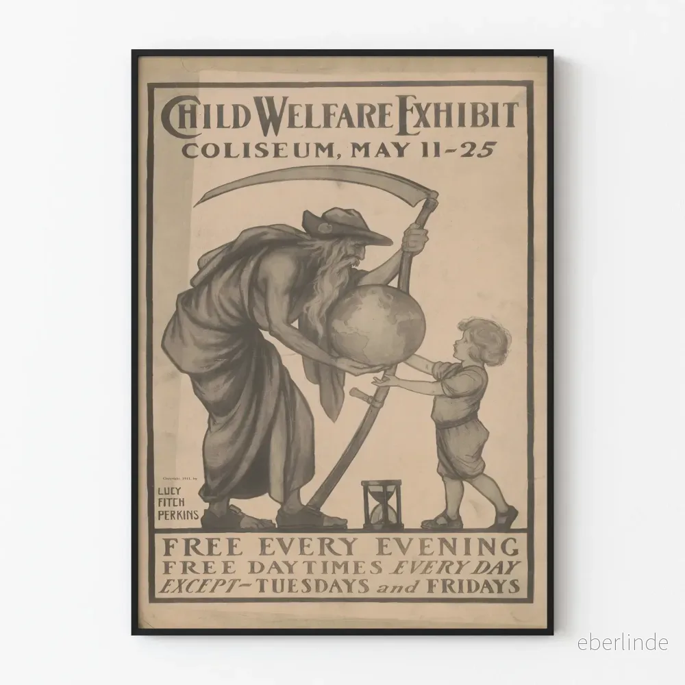Vintageposter för utställningen Child Welfare Exhibit 1911